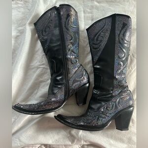 Sequined cowgirl boots
